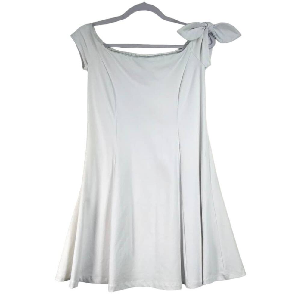 Susana Monaco Dress Small White Pleated Stretch Preppy Tennis Neutral Nautical**